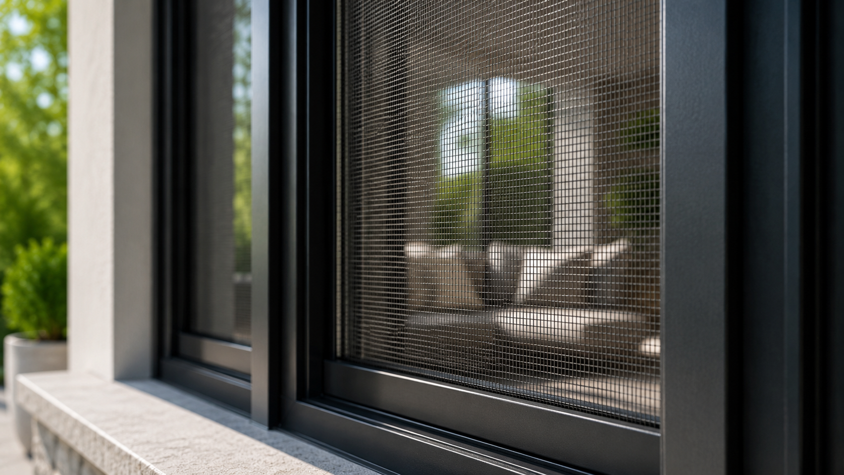 Close-up of screen mesh